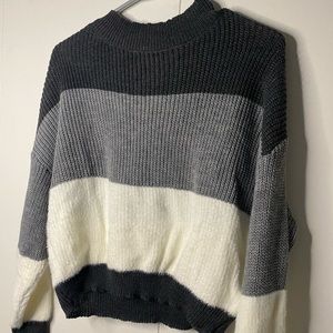 Grey/black/white Womens Sweater